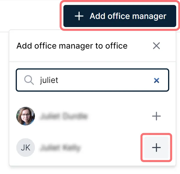 Kantoormanager toevoegen