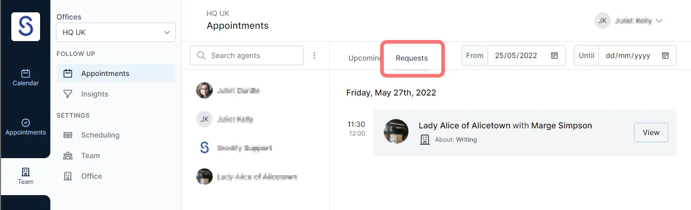 Appointment requests