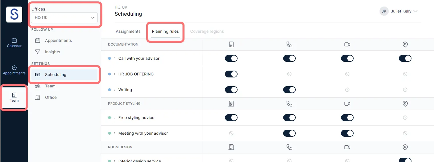 Planning rules overview