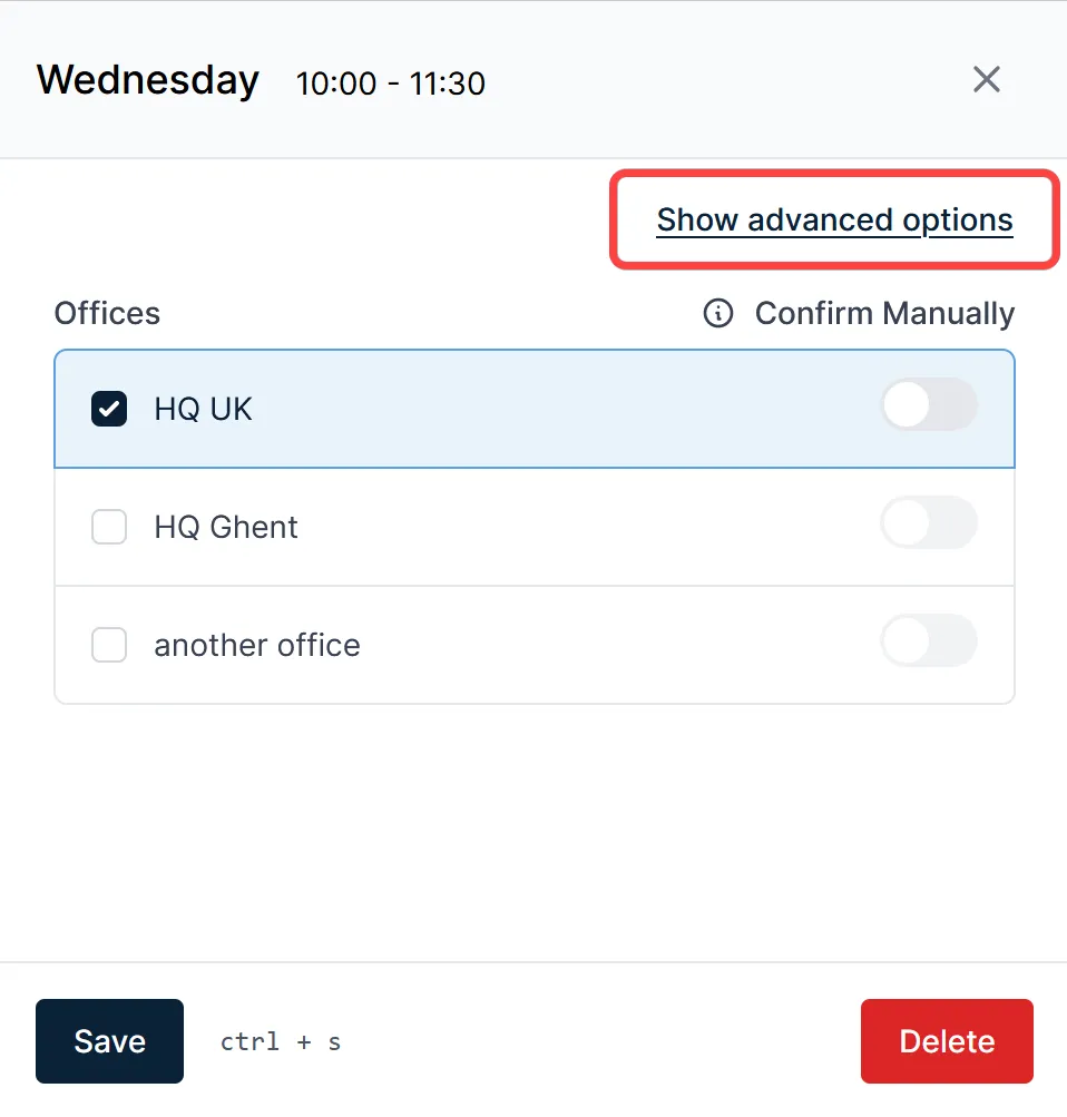 Advanced template options